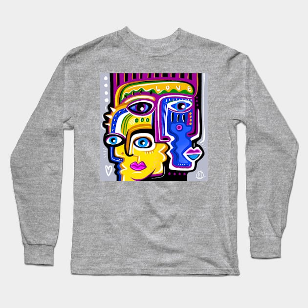 Faces Long Sleeve T-Shirt by Daria Kusto